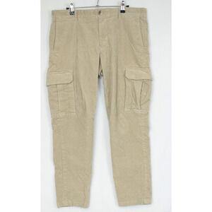 Proper Cloth The Duca Visconti Fine Corduroy Cargo Pants Stretch Men 35 Tan